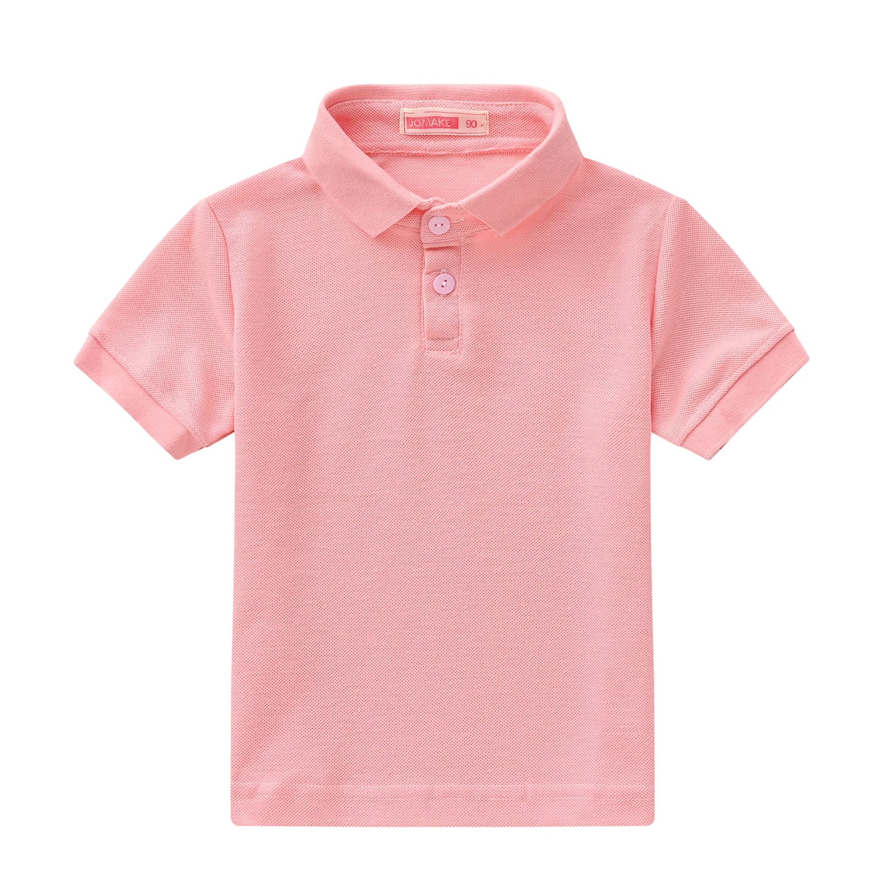 Summer Boys and Girls Solid Color Short Sleeved T-Shirt Top, Children's Fashion Lapel Short Sleeved Polo Shirt, Formal Student O