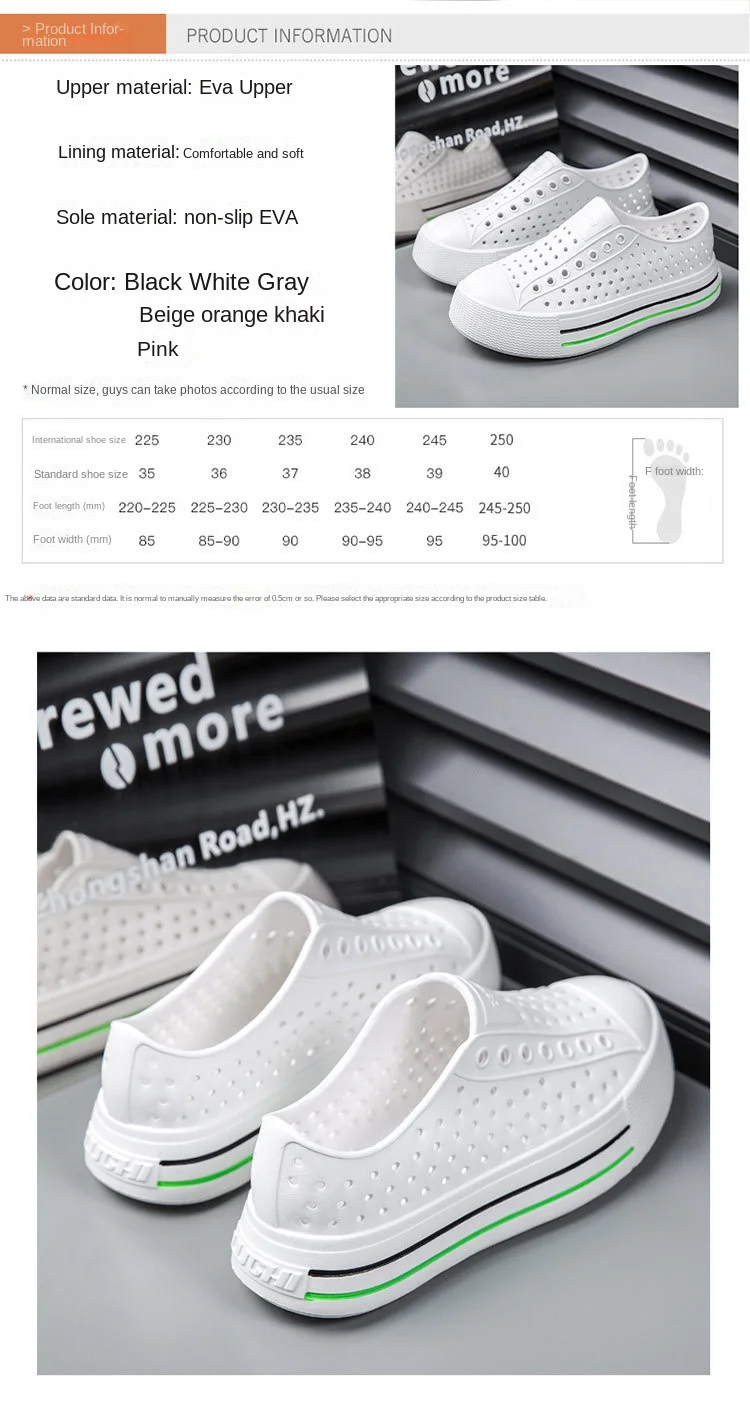 New Summer Female Sandals Outdoor Beach Water Shoes Clogs EVA Slip-On Kid Boy Girls Garden Thick Bottom Sports Sandals Cave Shoe