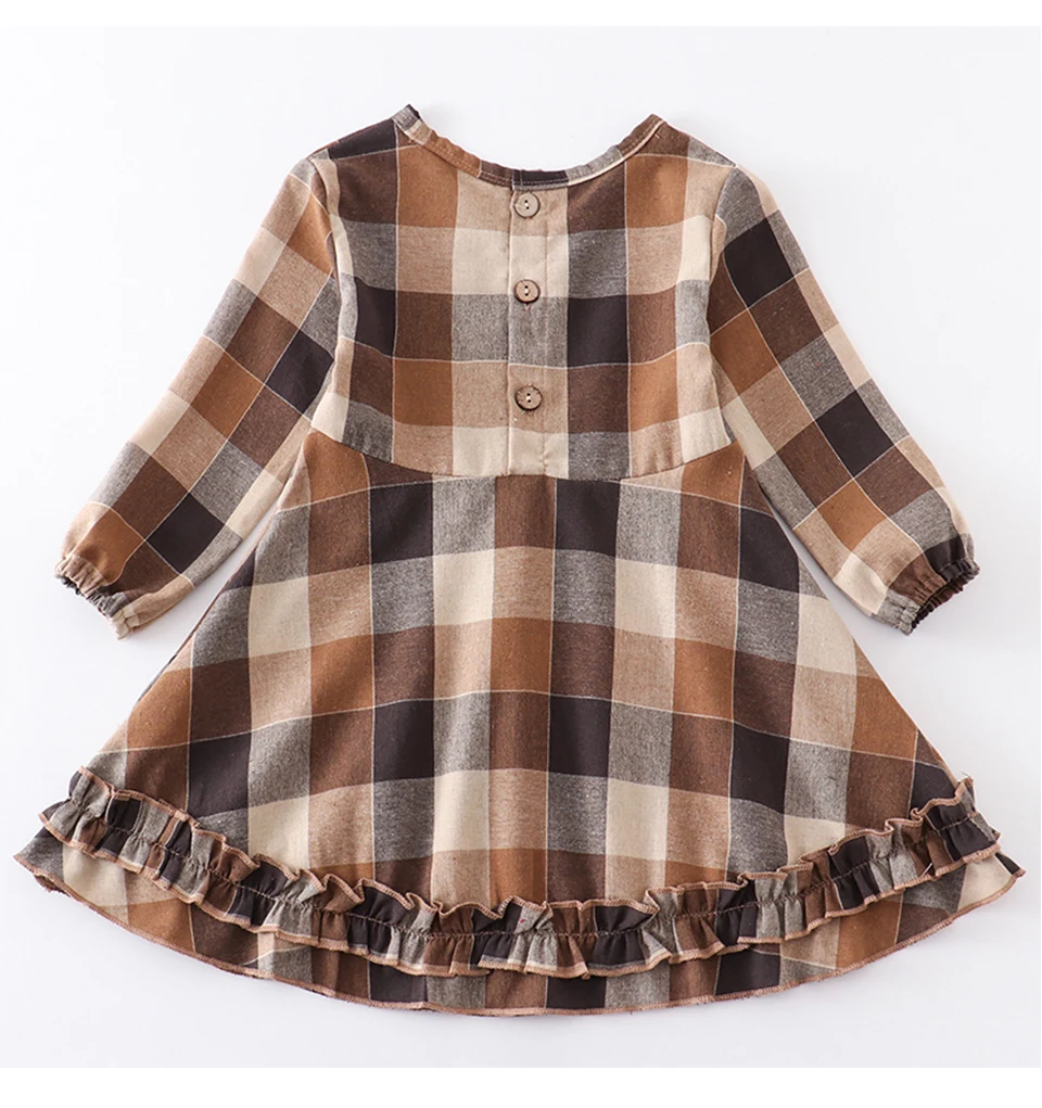 Girls Kids Dress Clothes Set Brother Sister Matching Outfits Spring Summer Lattice Long Sleeve Boys T-shirt Shirt Baby Romper