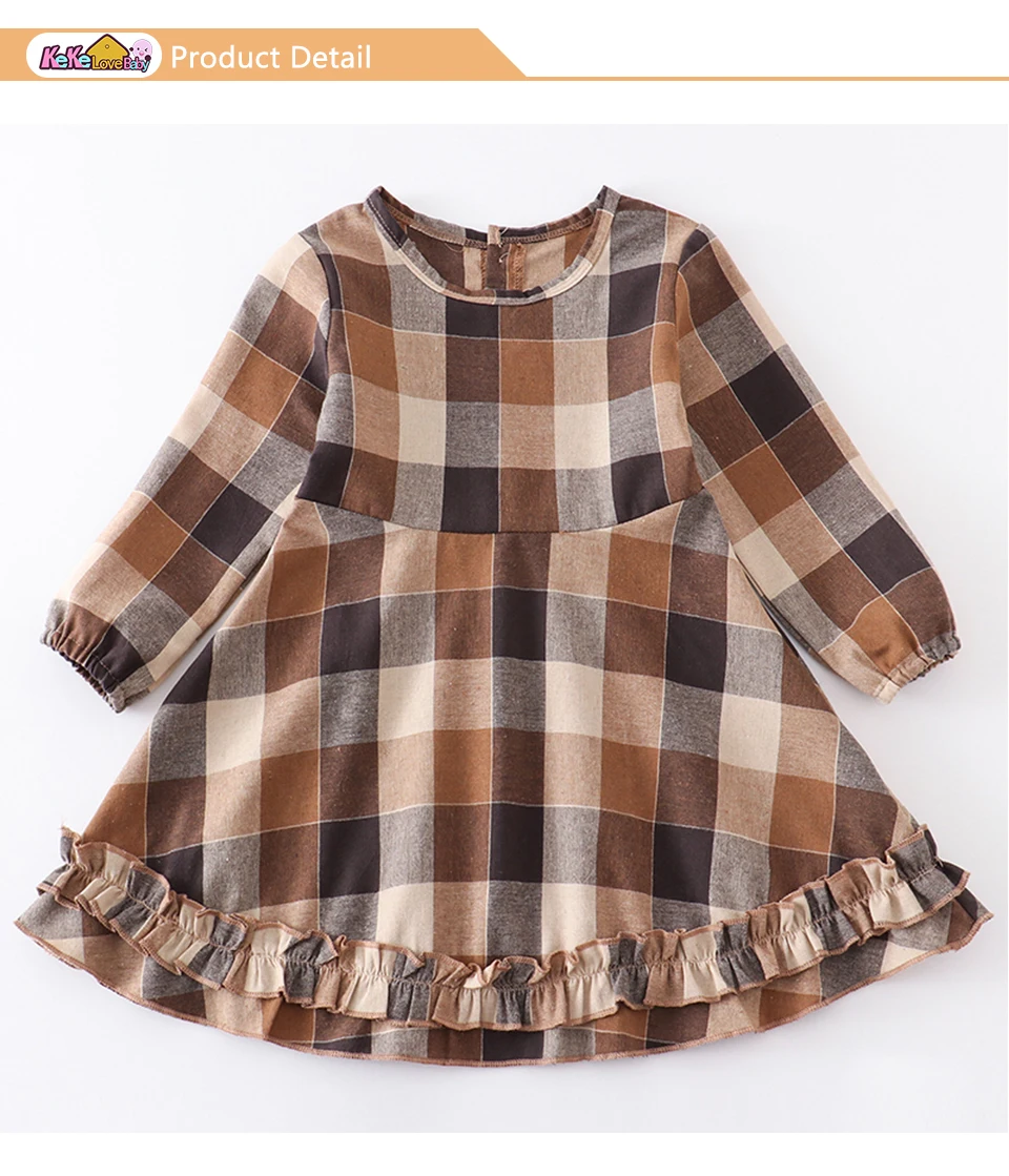 Girls Kids Dress Clothes Set Brother Sister Matching Outfits Spring Summer Lattice Long Sleeve Boys T-shirt Shirt Baby Romper