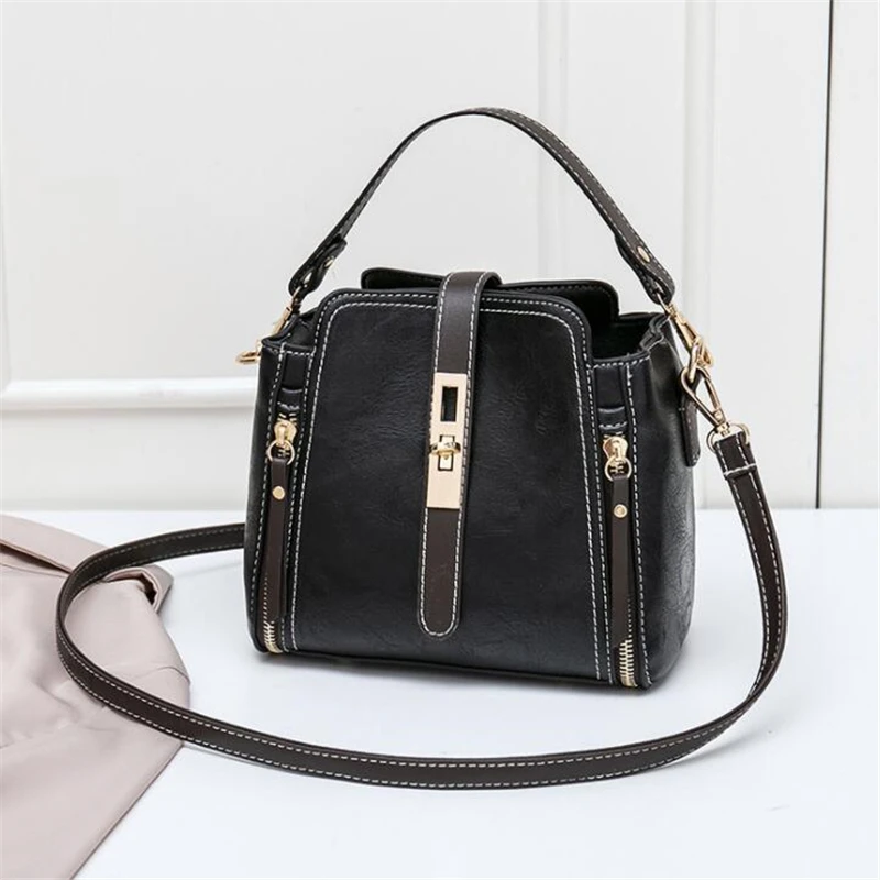 PU Leather Handbags for Women Designer Top Handle Bag Vintage Single Shoulder Bag Ladies Luxury Brand Crossbody Messenger Bags