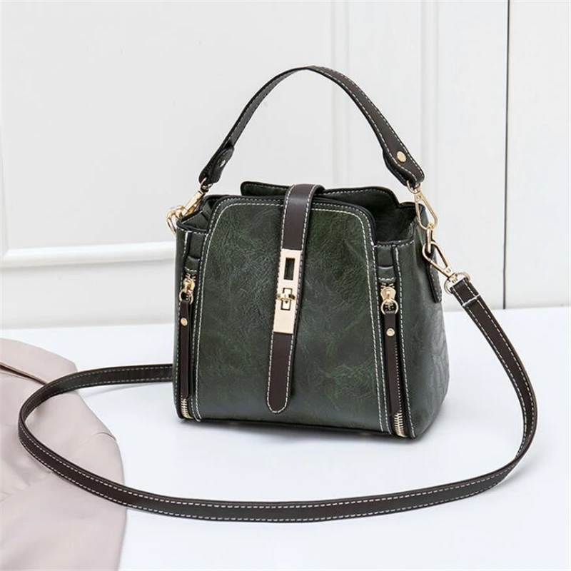 PU Leather Handbags for Women Designer Top Handle Bag Vintage Single Shoulder Bag Ladies Luxury Brand Crossbody Messenger Bags