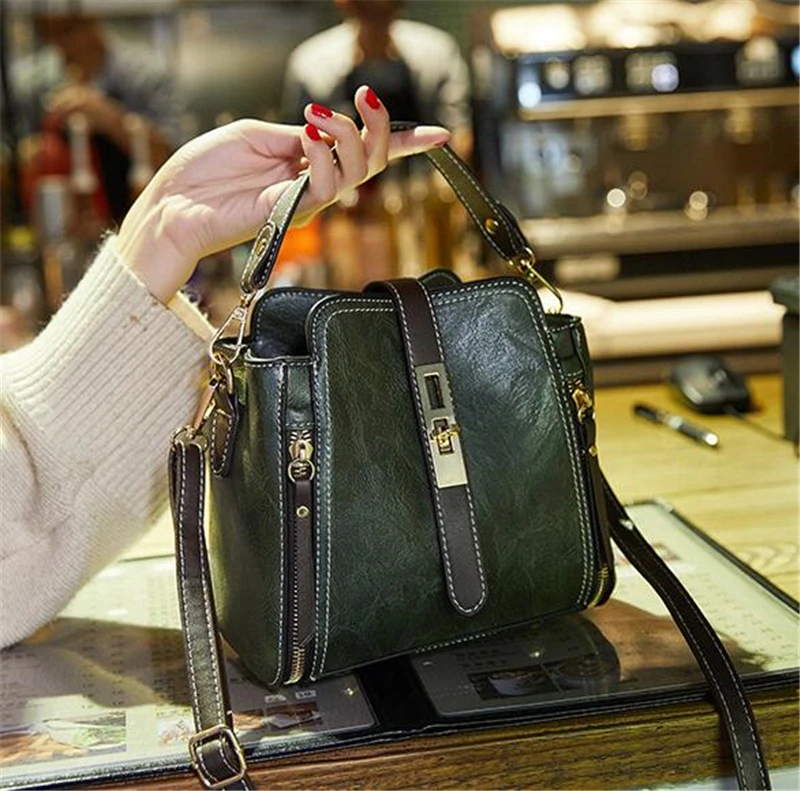 PU Leather Handbags for Women Designer Top Handle Bag Vintage Single Shoulder Bag Ladies Luxury Brand Crossbody Messenger Bags