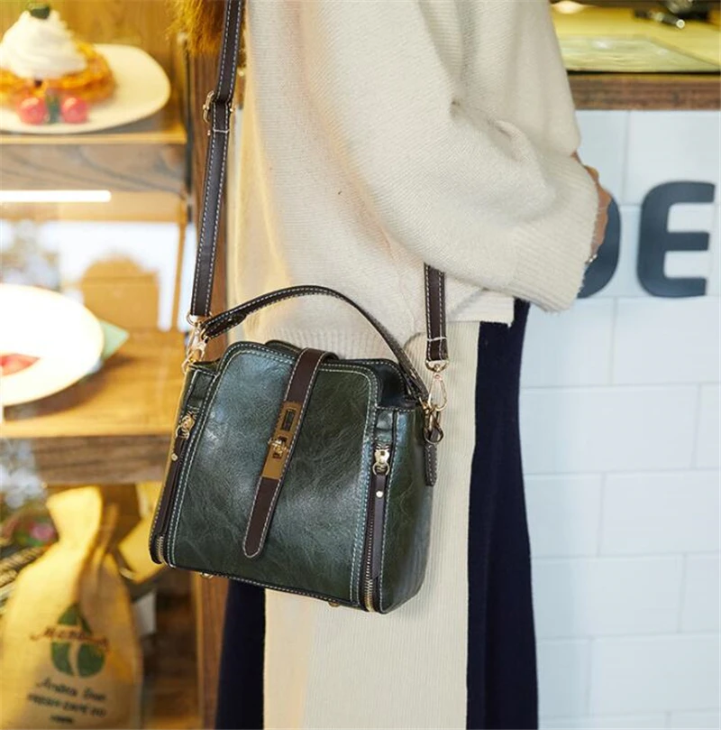 PU Leather Handbags for Women Designer Top Handle Bag Vintage Single Shoulder Bag Ladies Luxury Brand Crossbody Messenger Bags