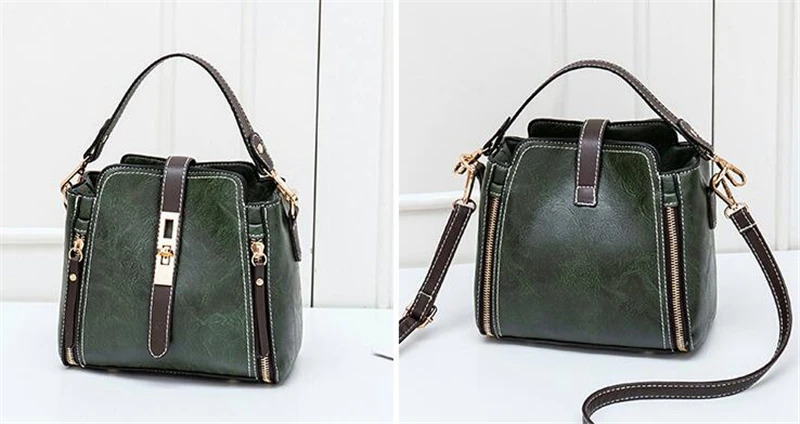 PU Leather Handbags for Women Designer Top Handle Bag Vintage Single Shoulder Bag Ladies Luxury Brand Crossbody Messenger Bags