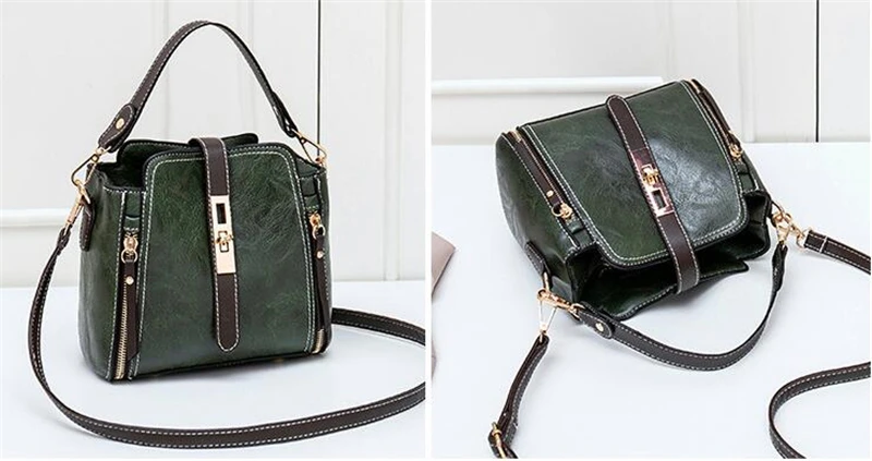 PU Leather Handbags for Women Designer Top Handle Bag Vintage Single Shoulder Bag Ladies Luxury Brand Crossbody Messenger Bags
