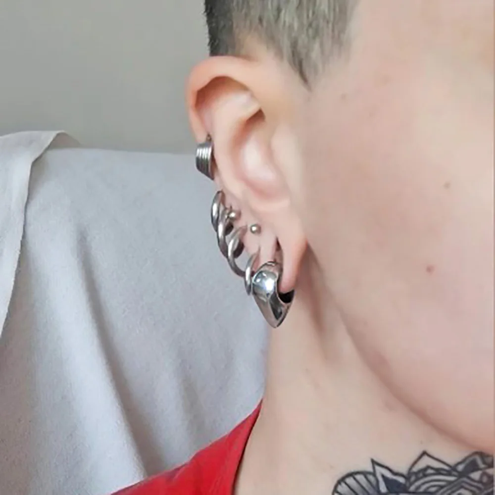 Giga 1/2Pcs 10mm(00g) Teardrop Stainless Steel Ear Hanger Weights Expander Gauges Ears Stretcher Piercing Body Jewelry Punk
