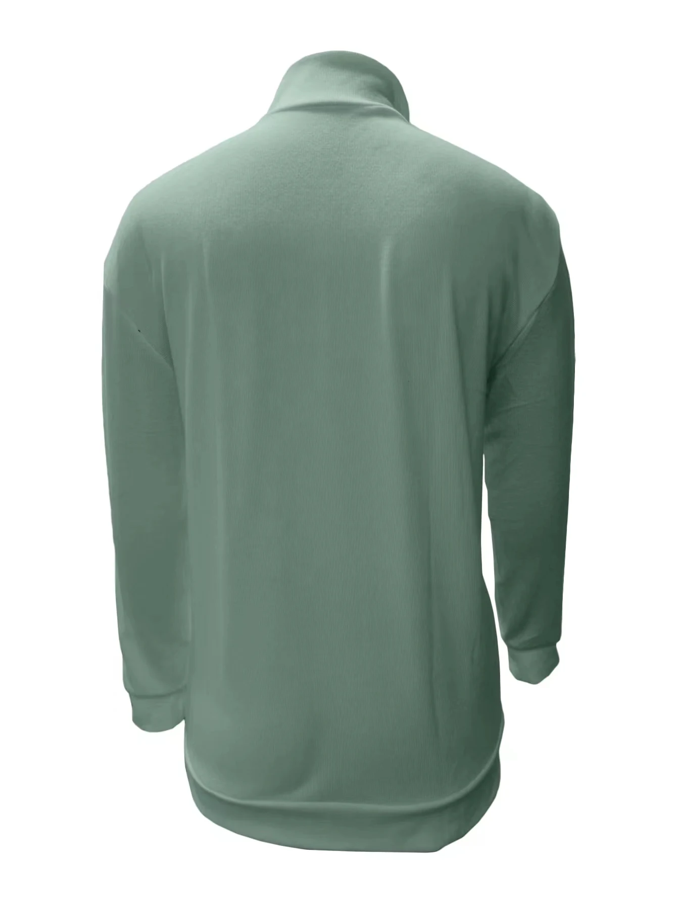 2026 Independent Station New Spring Season Long-Sleeved V-Neck Wool Velvet Zipper Men's Casual Top Polo