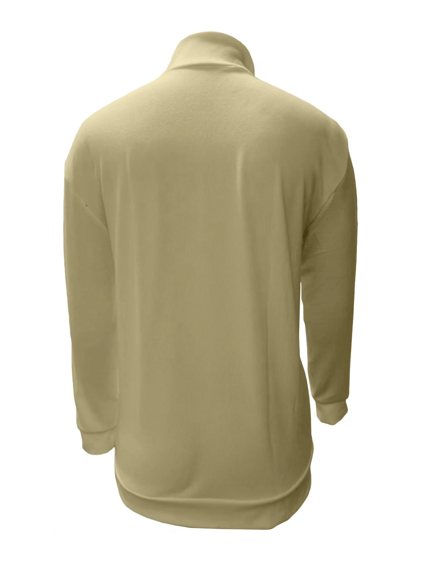 2026 Independent Station New Spring Season Long-Sleeved V-Neck Wool Velvet Zipper Men's Casual Top Polo
