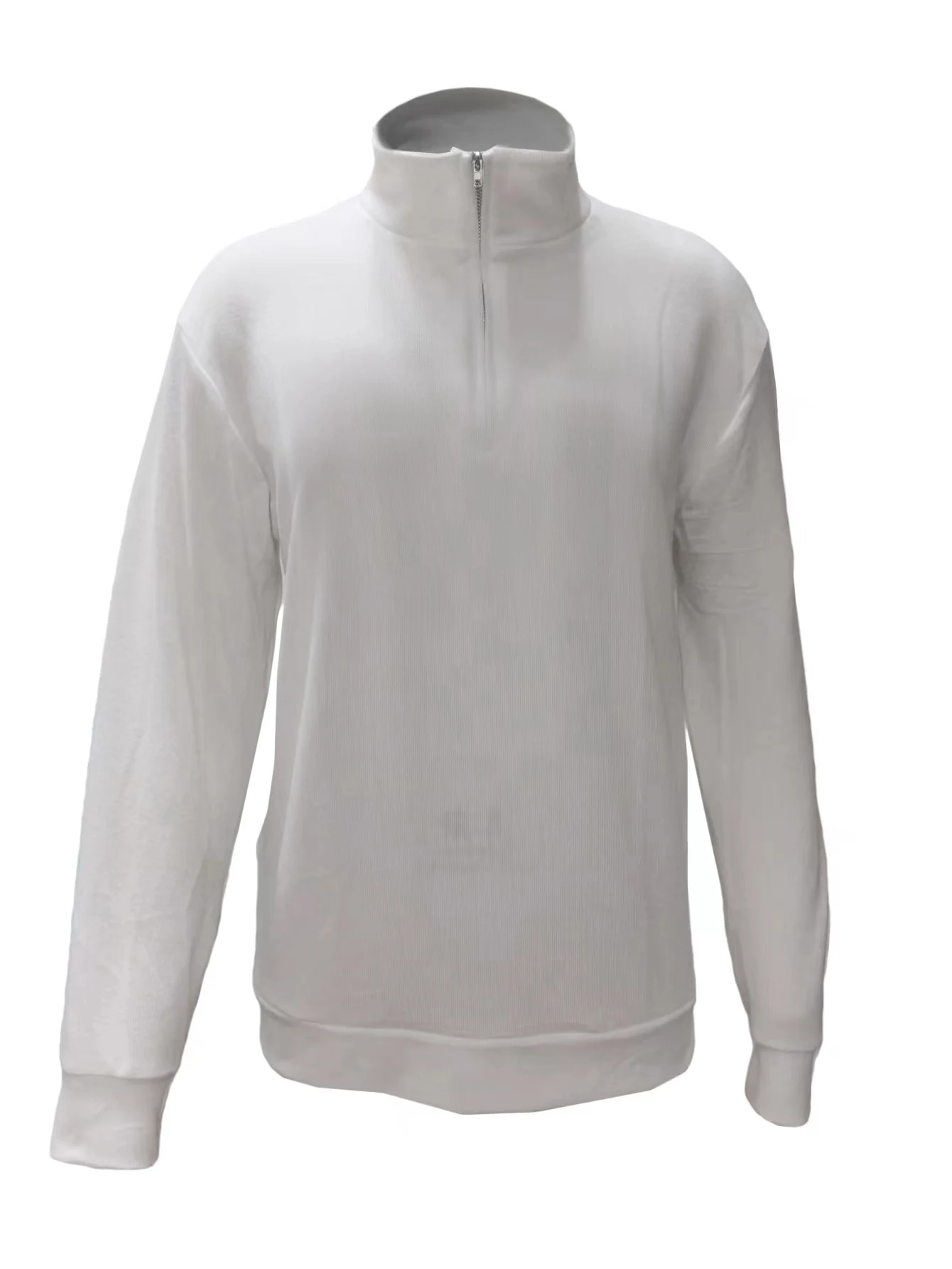 2026 Independent Station New Spring Season Long-Sleeved V-Neck Wool Velvet Zipper Men's Casual Top Polo