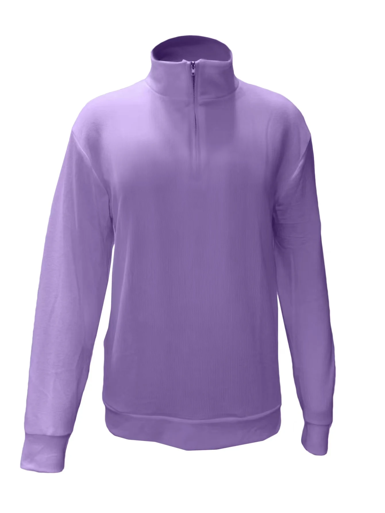 2026 Independent Station New Spring Season Long-Sleeved V-Neck Wool Velvet Zipper Men's Casual Top Polo
