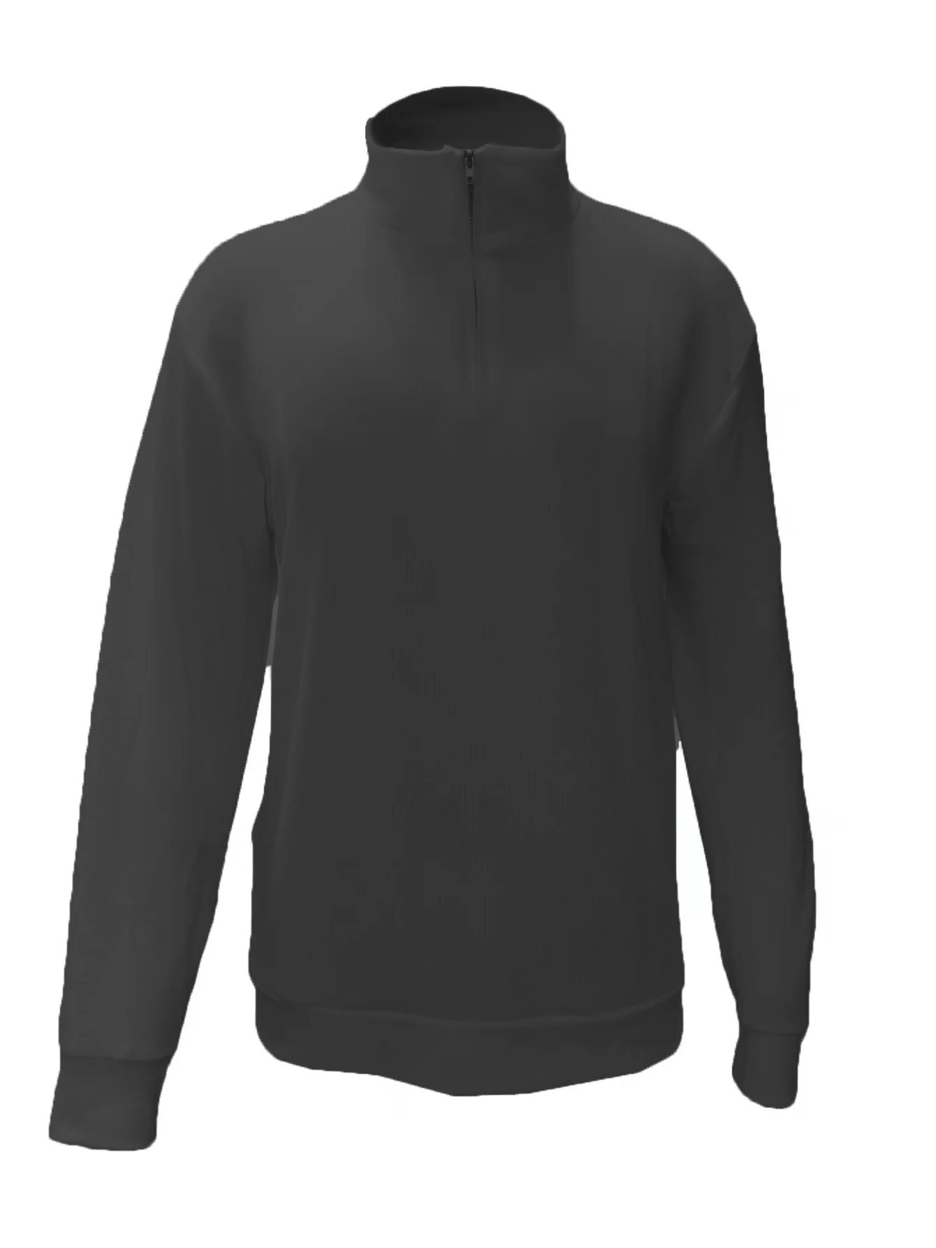 2026 Independent Station New Spring Season Long-Sleeved V-Neck Wool Velvet Zipper Men's Casual Top Polo