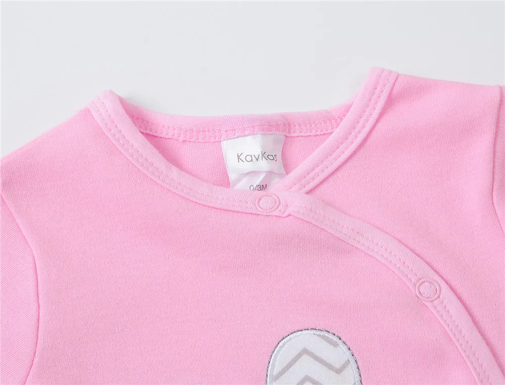 Kavkas Baby Girls Rompers Lovely Rabbit Design Cotton Child Clothes 0-12 Months Full Sleeve Overalls Infant Jumpsuit