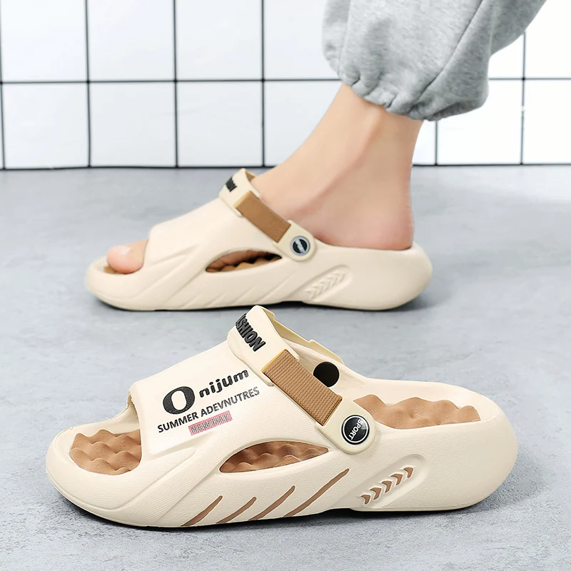 Fashion New Men Slippers Indoor Outdoor Beach Sandals Casual Shoes Comfortable Massage Sole Slides Men's Sandals Big Size 46 47