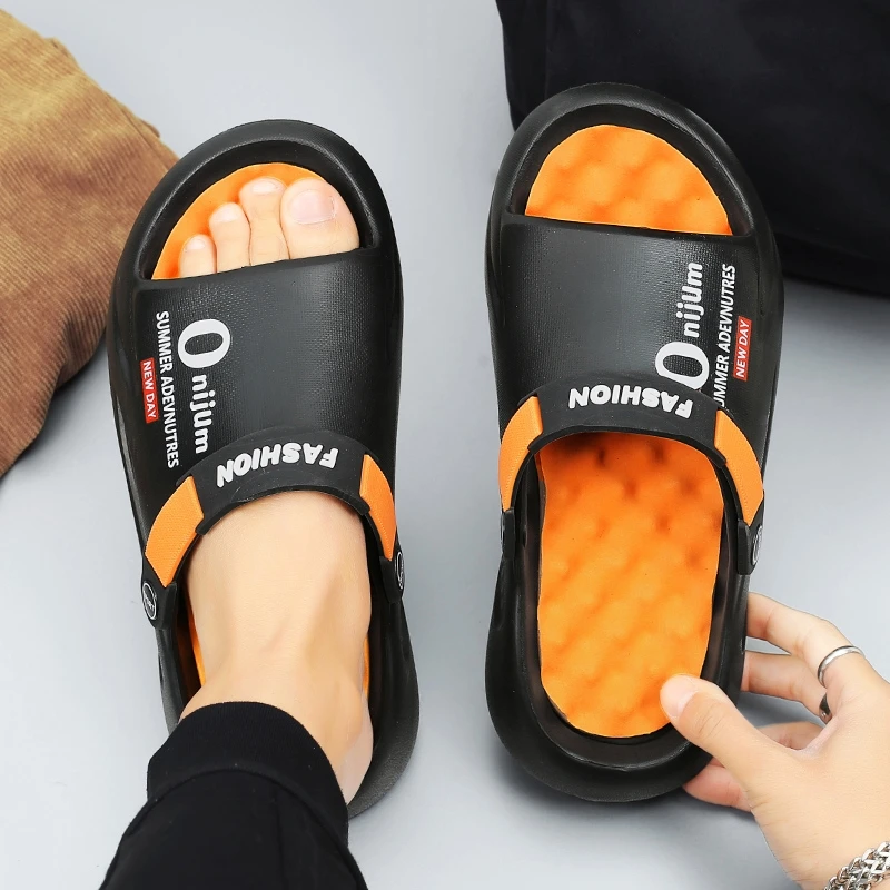 Fashion New Men Slippers Indoor Outdoor Beach Sandals Casual Shoes Comfortable Massage Sole Slides Men's Sandals Big Size 46 47