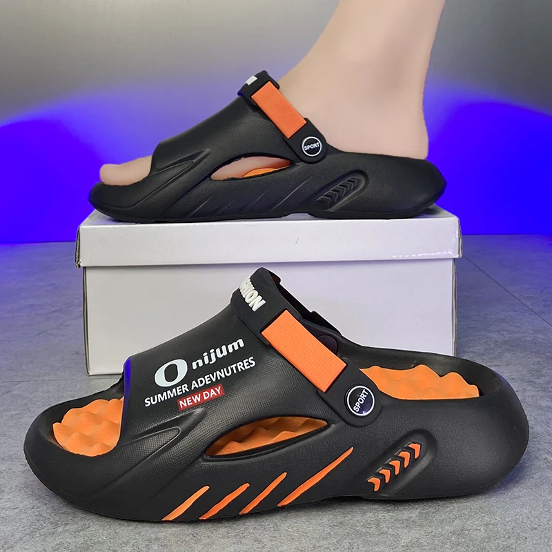 Fashion New Men Slippers Indoor Outdoor Beach Sandals Casual Shoes Comfortable Massage Sole Slides Men's Sandals Big Size 46 47