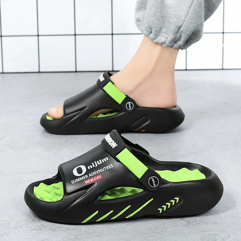 Fashion New Men Slippers Indoor Outdoor Beach Sandals Casual Shoes Comfortable Massage Sole Slides Men's Sandals Big Size 46 47