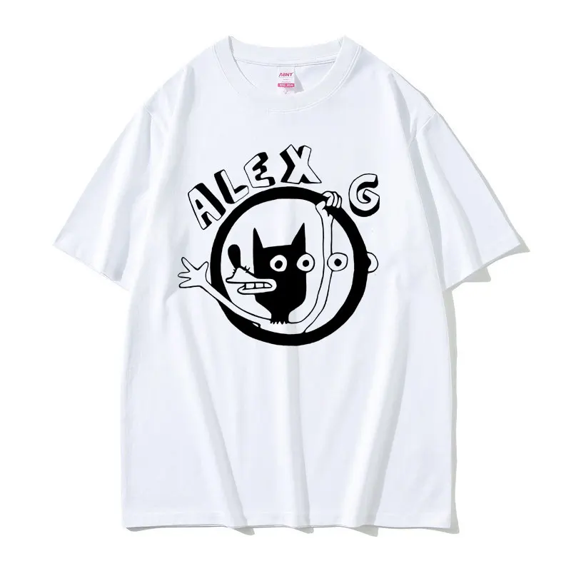 Singer Alex G Graphic Tshirt Men Women Fashion Cartoon Oversized T-shirts Men's Casual Cotton T Shirt Male Vintage Crewneck Tees