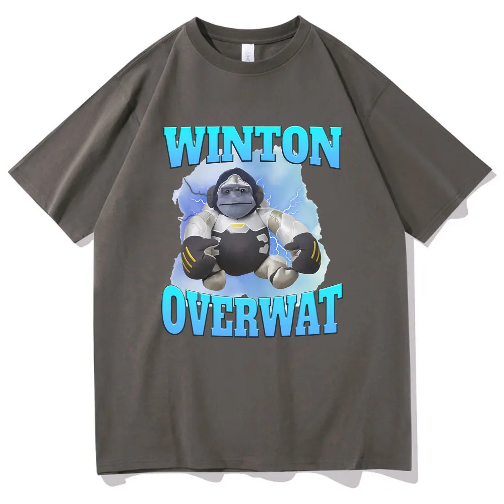 Winton Overwat Meme Funny Meme Tshirt Men's Summer Tees Men Women Fashion Oversized Streetwear Male Vintage Casual Loose T-shirt