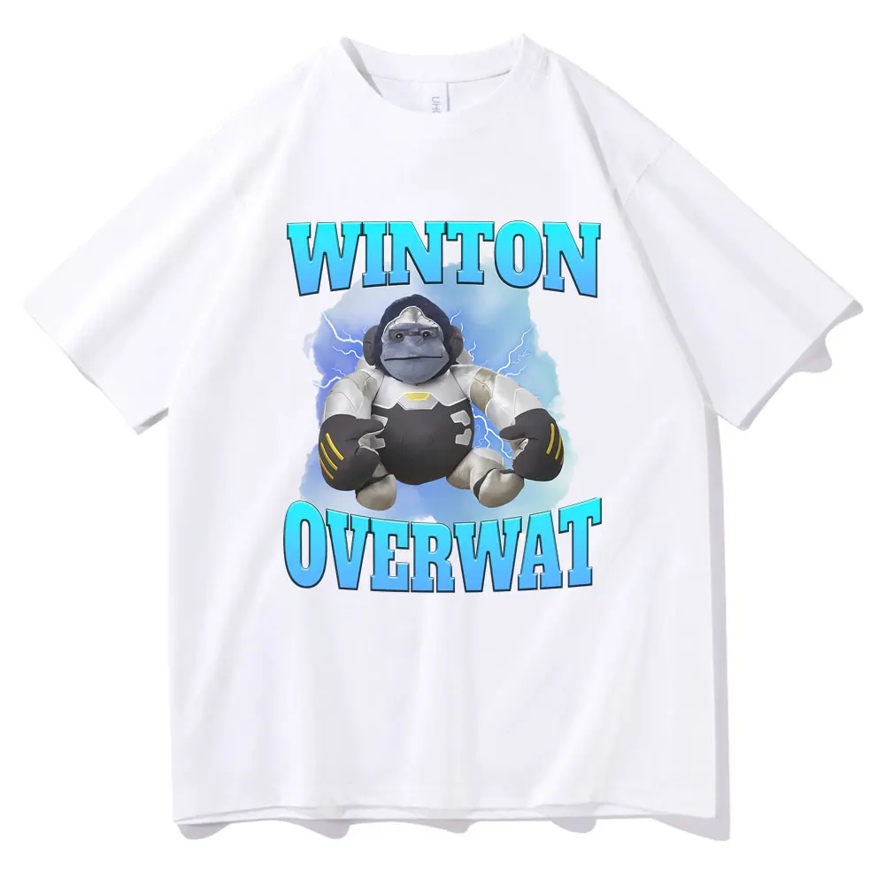 Winton Overwat Meme Funny Meme Tshirt Men's Summer Tees Men Women Fashion Oversized Streetwear Male Vintage Casual Loose T-shirt