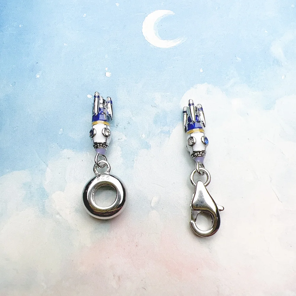 Rocket Charm Europe Style Fine Jewelry Women Men Trendy Gift In 925 Sterling Silver