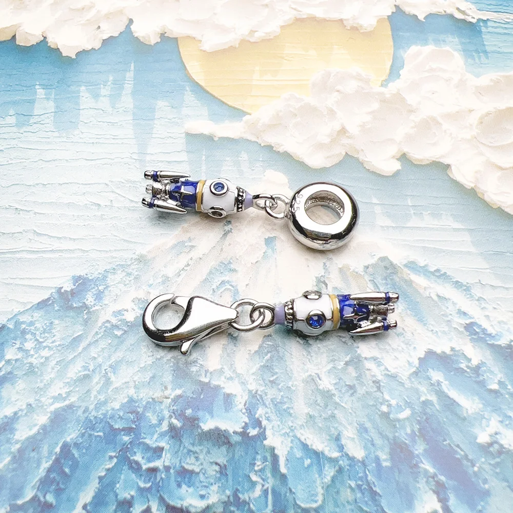 Rocket Charm Europe Style Fine Jewelry Women Men Trendy Gift In 925 Sterling Silver