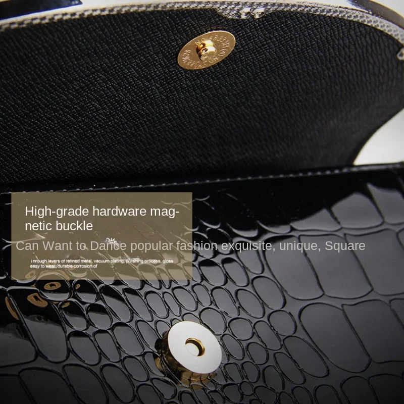 Patent leather women's clutch bag Large capacity clutch bag chain clutch bag Single shoulder straddle bag