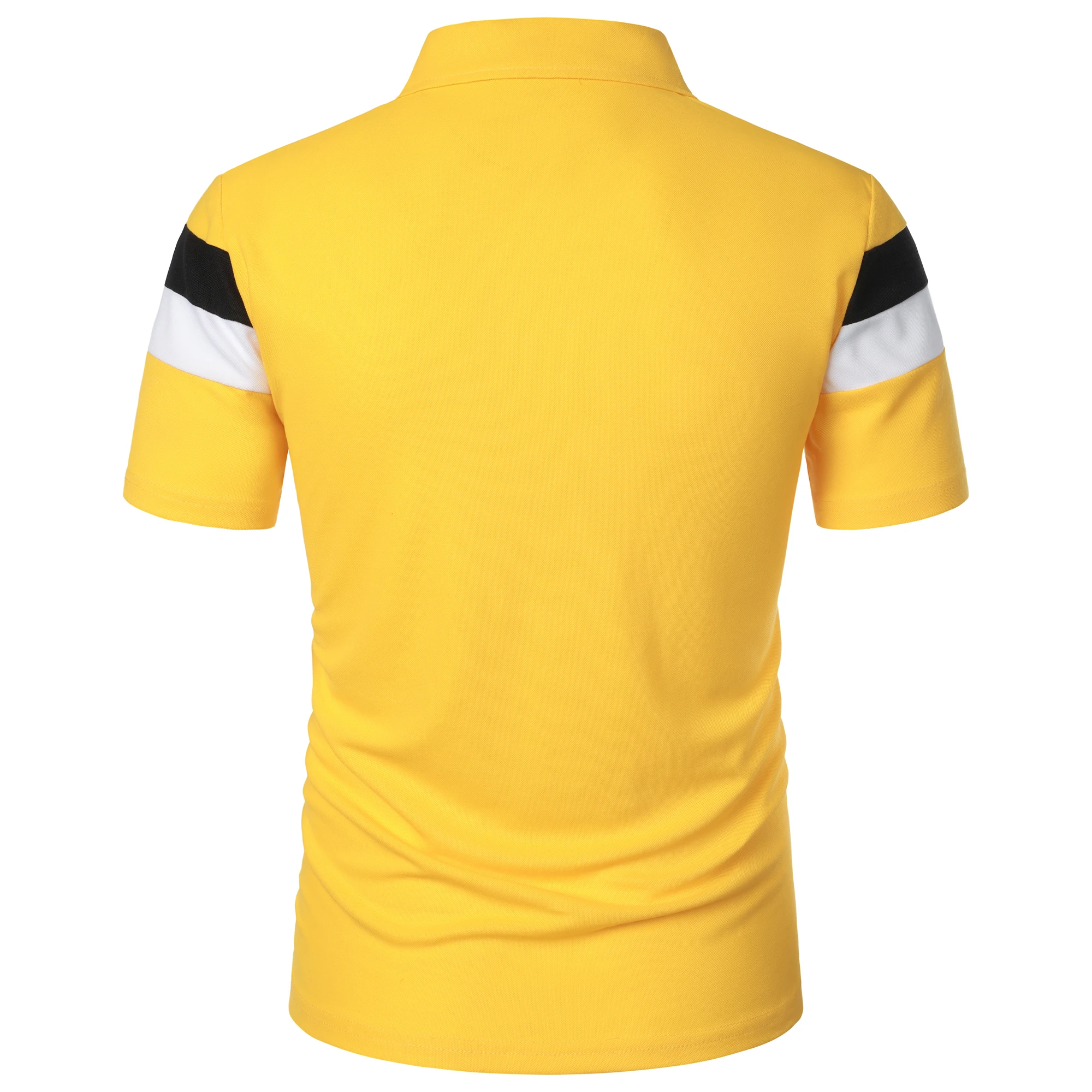Men's short sleeve chest three stripes color matching fashion with men's lapel short sleeve men's fashion casual top T-shirt