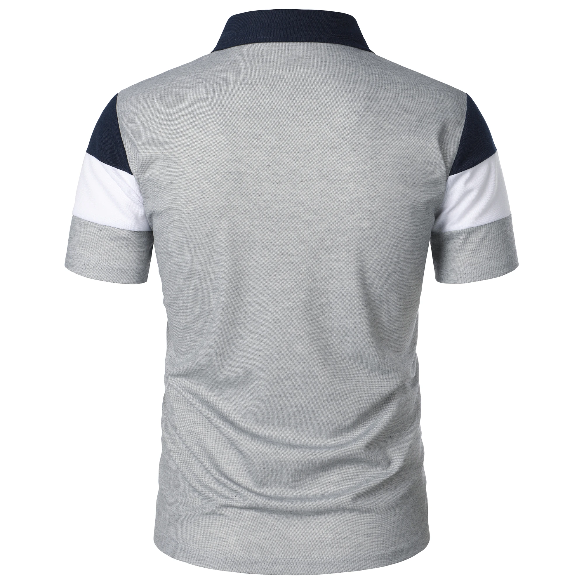 Men's short sleeve chest three stripes color matching fashion with men's lapel short sleeve men's fashion casual top T-shirt