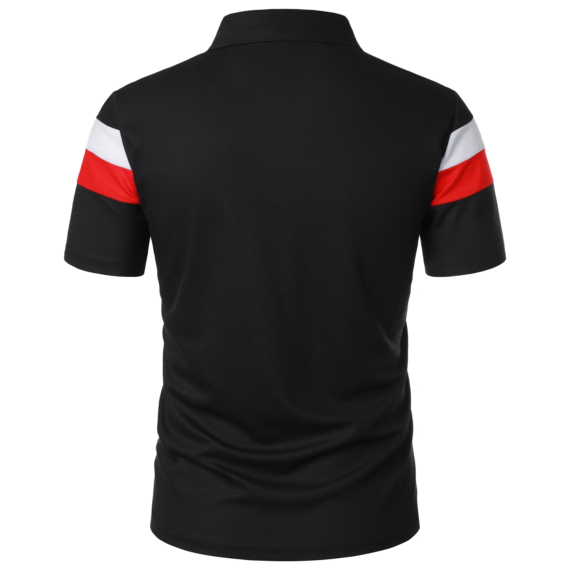 Men's short sleeve chest three stripes color matching fashion with men's lapel short sleeve men's fashion casual top T-shirt