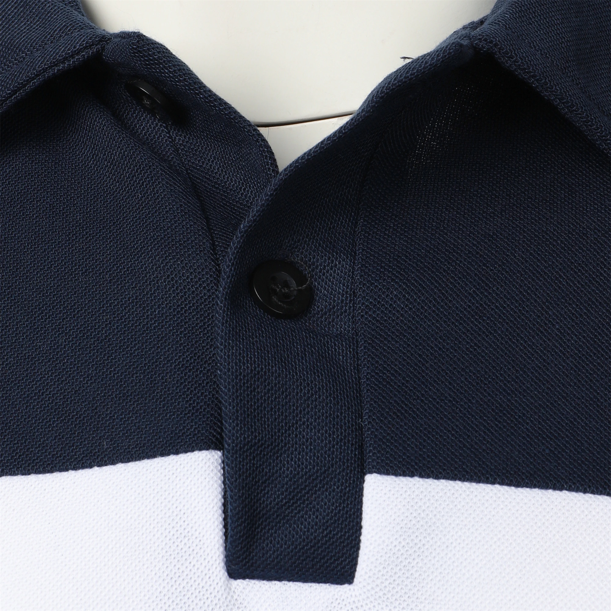 Men's short sleeve chest three stripes color matching fashion with men's lapel short sleeve men's fashion casual top T-shirt