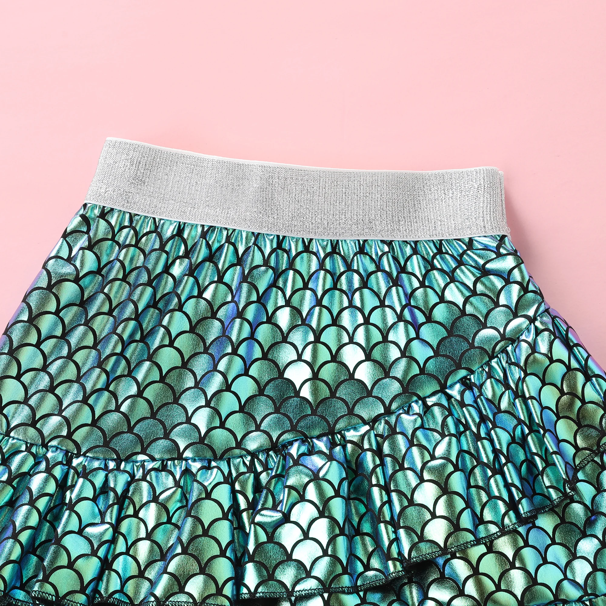 Summer New Mermaid Rainbow Fish Scales Summer Birthday Party Colorful Skirt F5510 for Primary and Secondary School Girls F5510