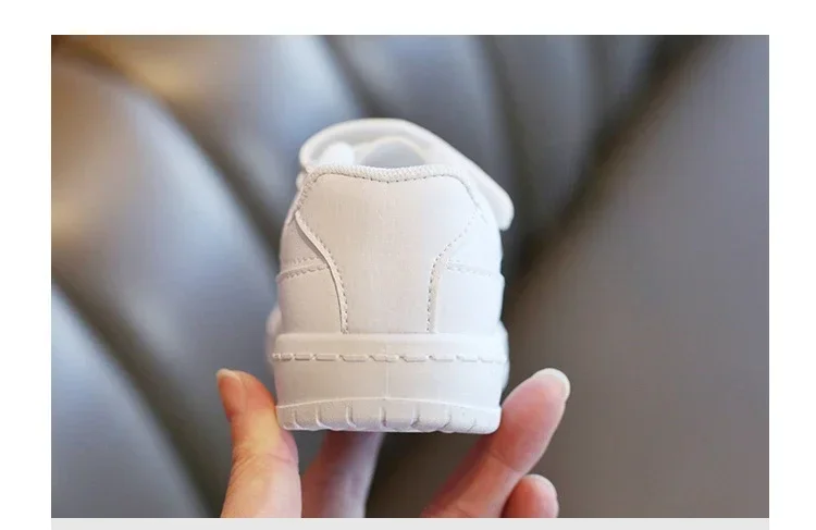 Children's Sneakers Fashion Boys Girls White School Tennis Shoes Causal Versatile Kids Running Sports Shoes Non-slip Hook Loop