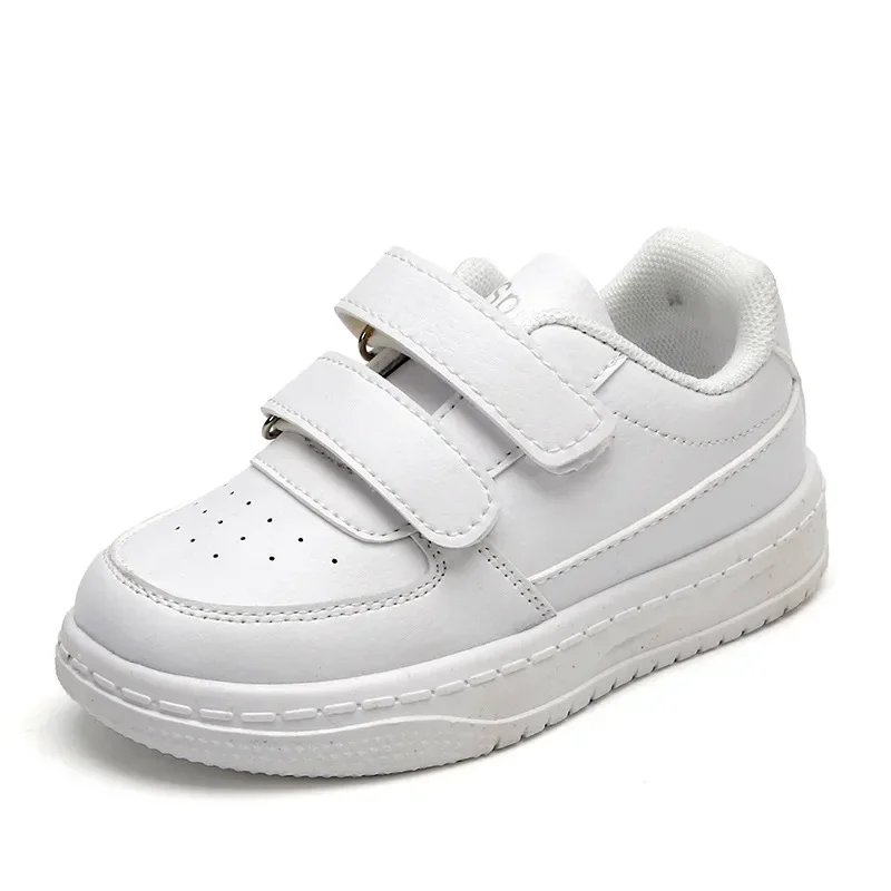 Children's Sneakers Fashion Boys Girls White School Tennis Shoes Causal Versatile Kids Running Sports Shoes Non-slip Hook Loop