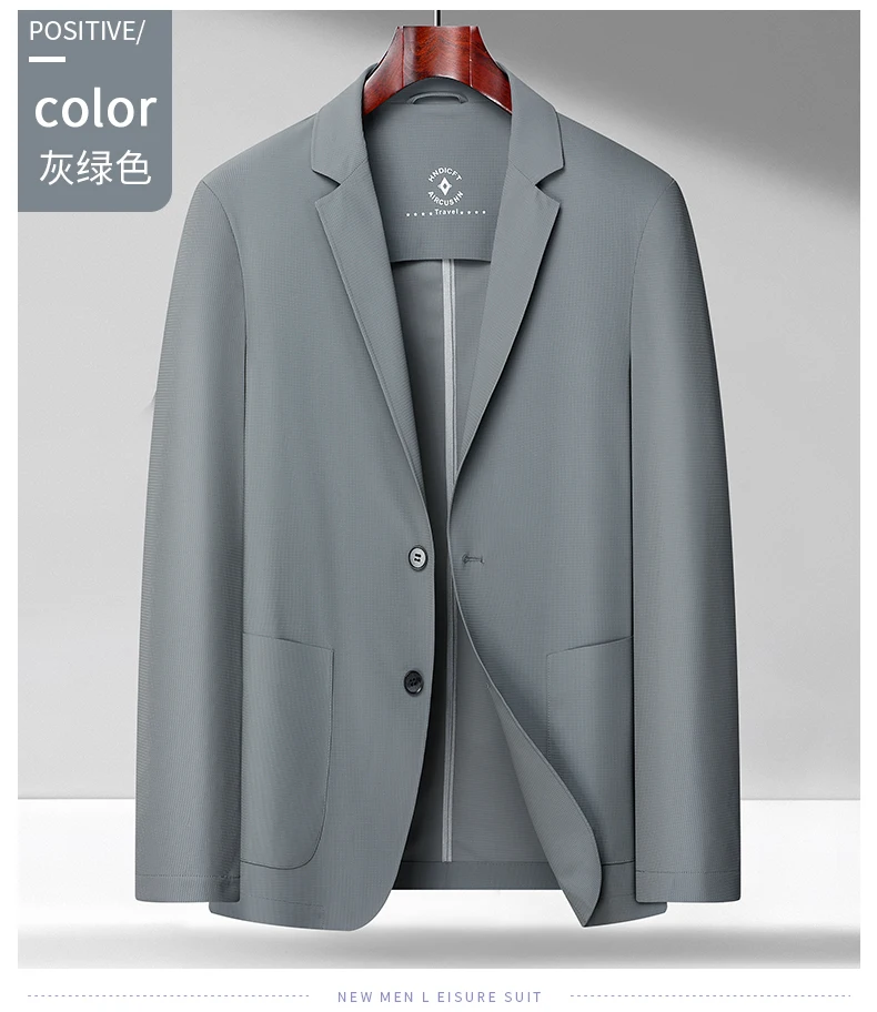 Men's 2025 High-End Fashion Light Luxury Leisure Sunscreen Suit Jacket No Lining West Spring Summer Smooth Breathable