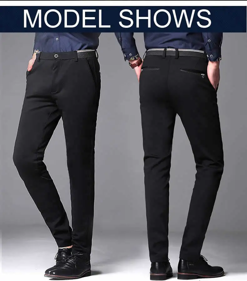 2020 Fashion Suit Pants Mens Elegant Dress Pants Solid Men Leisure Suits Trousers Male Slim Fit Pants Formal Black Blue
