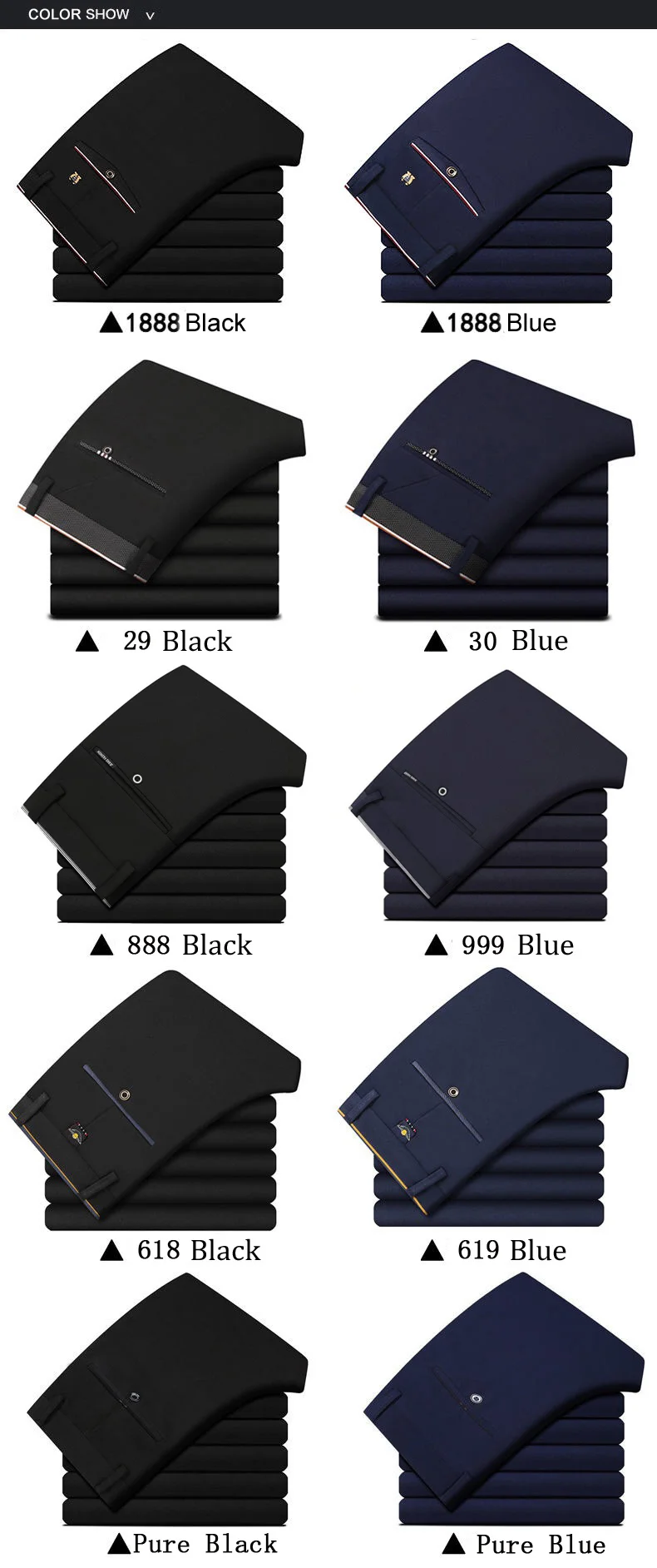 2020 Fashion Suit Pants Mens Elegant Dress Pants Solid Men Leisure Suits Trousers Male Slim Fit Pants Formal Black Blue