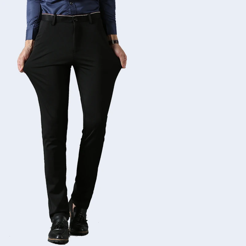 2020 Fashion Suit Pants Mens Elegant Dress Pants Solid Men Leisure Suits Trousers Male Slim Fit Pants Formal Black Blue