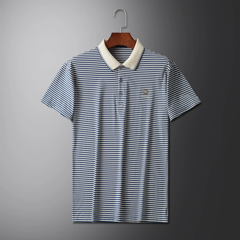 Quality breathable cotton short sleeve men's POLO shirt 2024 summer fashionable shiny diamond inlaid design top soft T-shirt