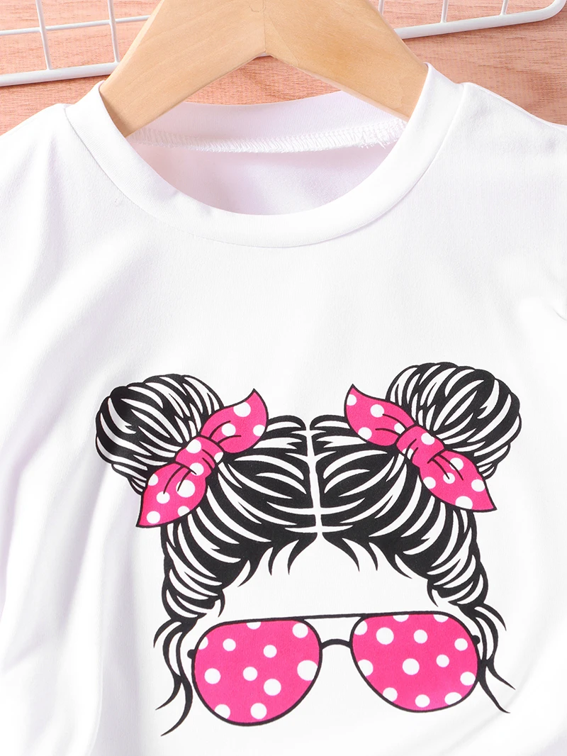 Summer Girls Clothing Sets New Cotton Fashion Short Sleeved+Wide Leg Pants Casual Two Piece Set Kids Clothes 2 3 4 5 6 7 Years