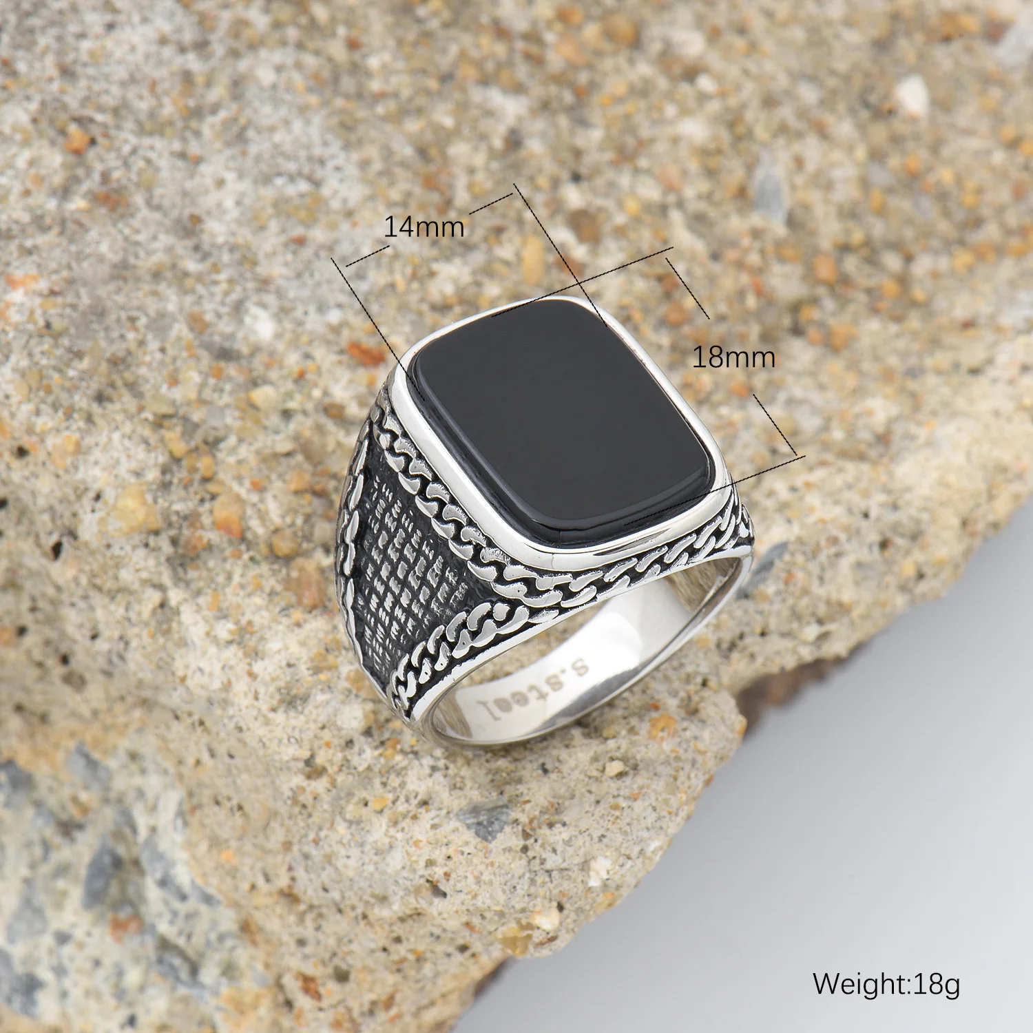 Men's High Quality 316L Stainless Steel Variety Onyx Rings Fashion Trend Jewelry