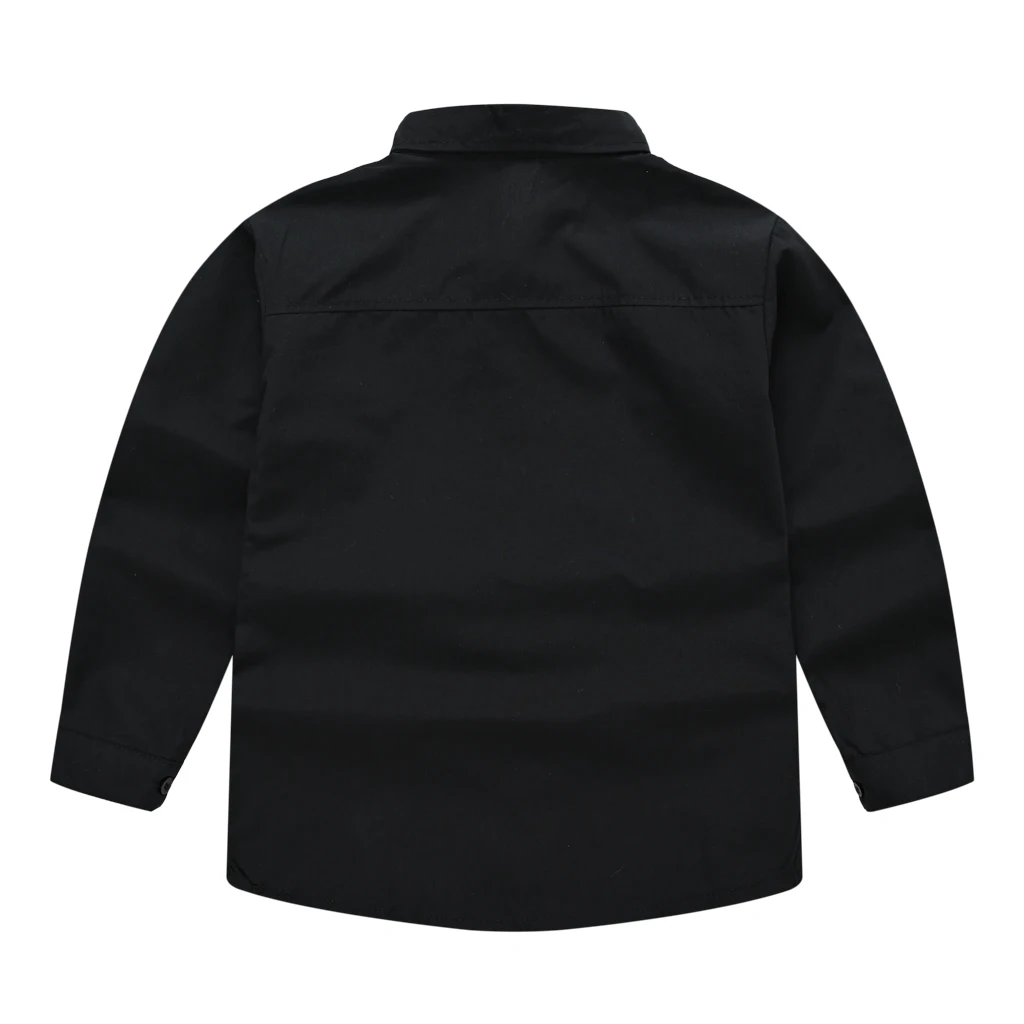 Spring and Autumn Kids' New Boys and Girls Pure Color Long Sleeve Suit Collar Shirt