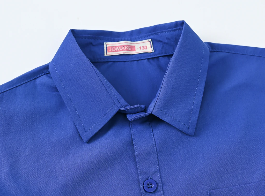 Spring and Autumn Kids' New Boys and Girls Pure Color Long Sleeve Suit Collar Shirt