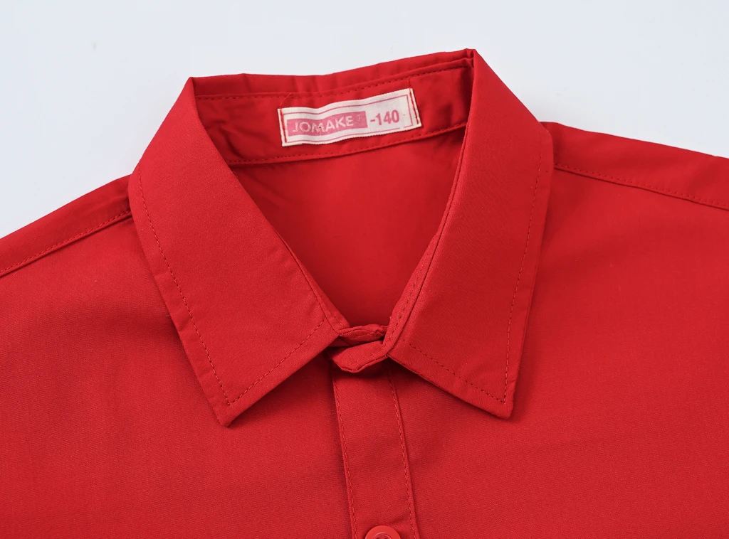 Spring and Autumn Kids' New Boys and Girls Pure Color Long Sleeve Suit Collar Shirt