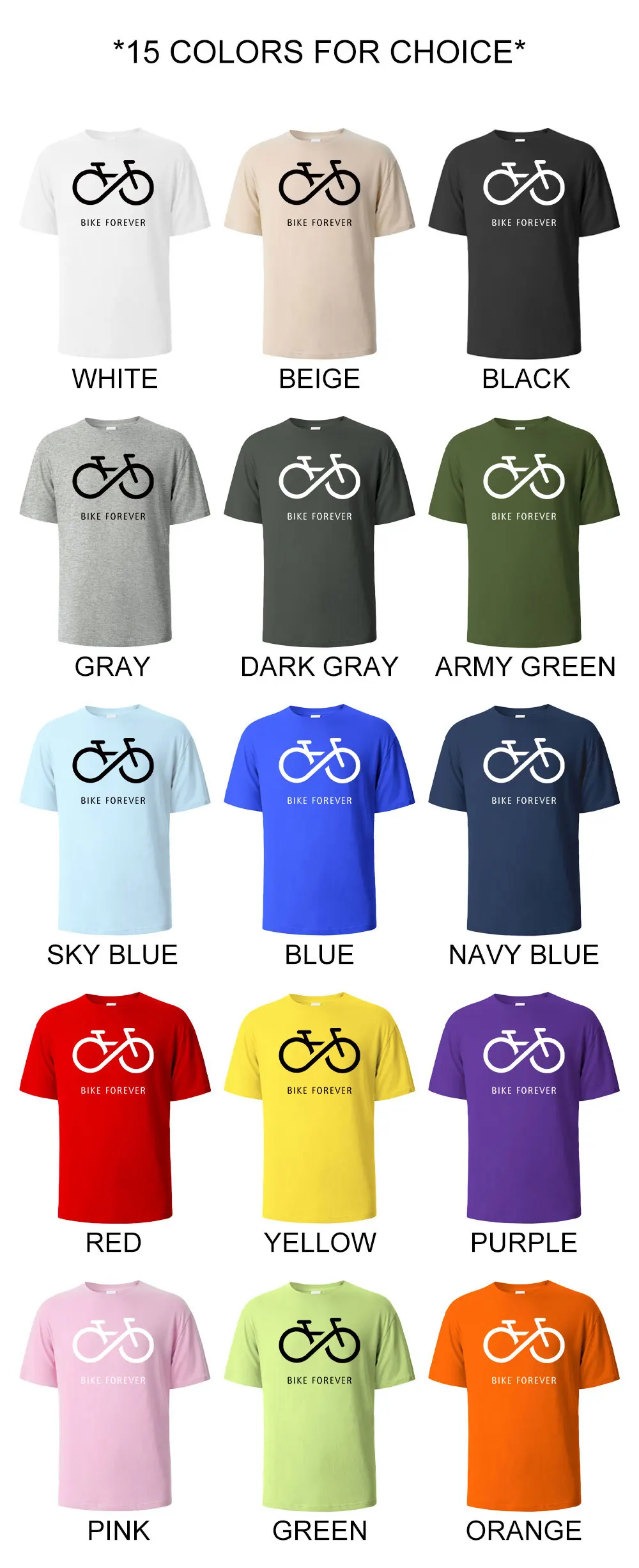 Bike Forever Funny Streetwear Basic T-Shirt For Men Fashion Casual 100% Cotton Clothing Crewneck Breathable Tshirt Hip Hop Tees