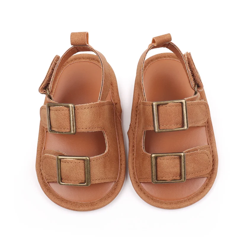 Baby Shoes Summer Sandal Cool Style High Quality PU and TPR Anti-slip Sole Todder Walking Shoe 0-9-18 Month 2024 Fashion BHX3205