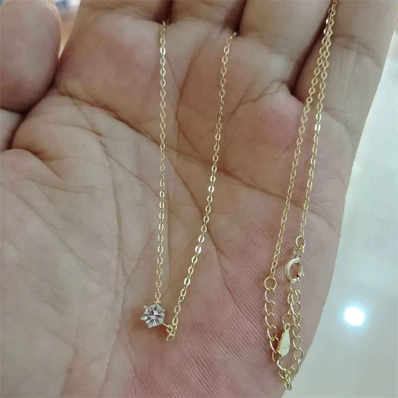 Somilia 925 Sterling Silver Necklace For Women 18K Rose Gold Plated 5A Zircon Pendant Necklace Real Money Fine Jewelry Moms Gift