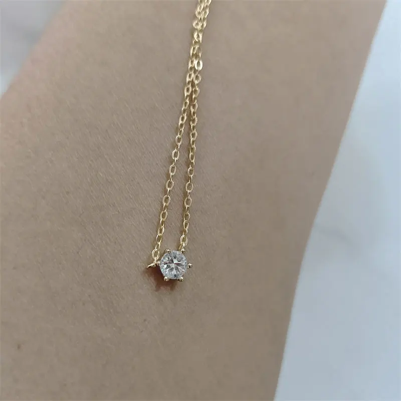 Somilia 925 Sterling Silver Necklace For Women 18K Rose Gold Plated 5A Zircon Pendant Necklace Real Money Fine Jewelry Moms Gift