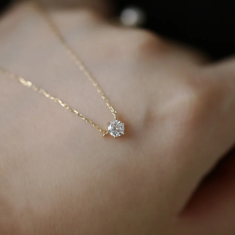 Somilia 925 Sterling Silver Necklace For Women 18K Rose Gold Plated 5A Zircon Pendant Necklace Real Money Fine Jewelry Moms Gift