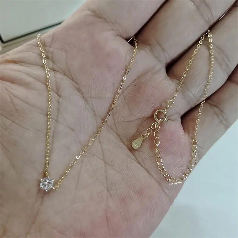Somilia 925 Sterling Silver Necklace For Women 18K Rose Gold Plated 5A Zircon Pendant Necklace Real Money Fine Jewelry Moms Gift
